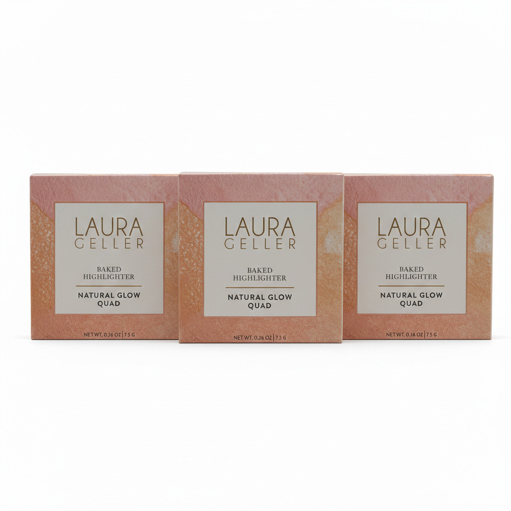 3 Pack Laura Geller Baked Highlighter Natural Glow Quad French Vanilla 0.26oz